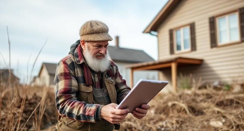 Survivalist Assessing His Property