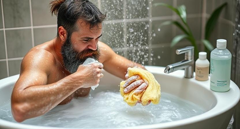 Survivalist Using Wipes and Sponge Bath to Get Clean