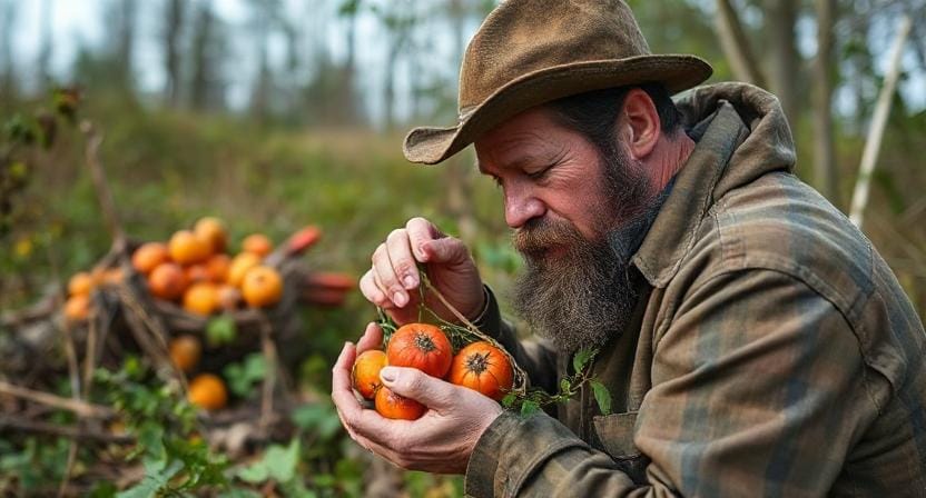 Survivalist Foraging for Food After a Disaster Strikes