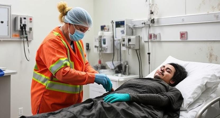 Survivalist Nurse Treating Burn Patients