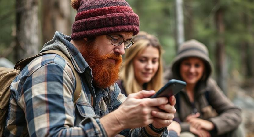 Survivalist Having a Group Chat on a Phone