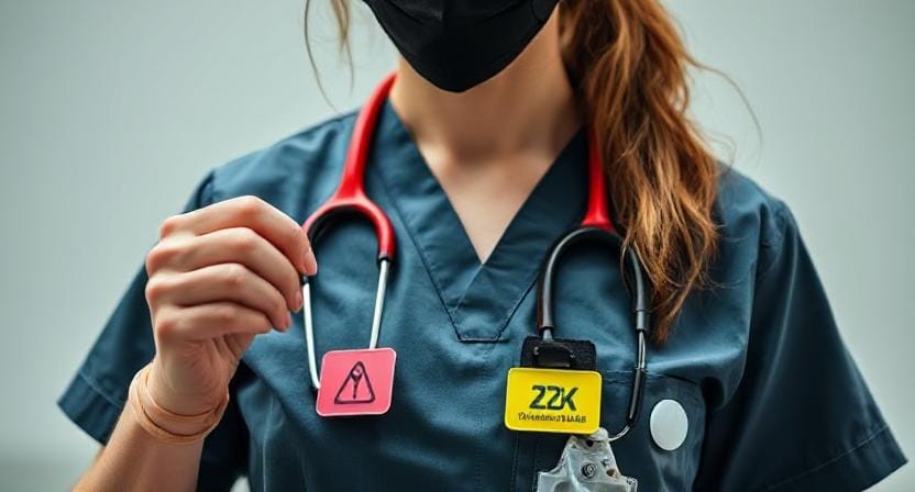 Survivalist Nurse Using Colored Triage Tags