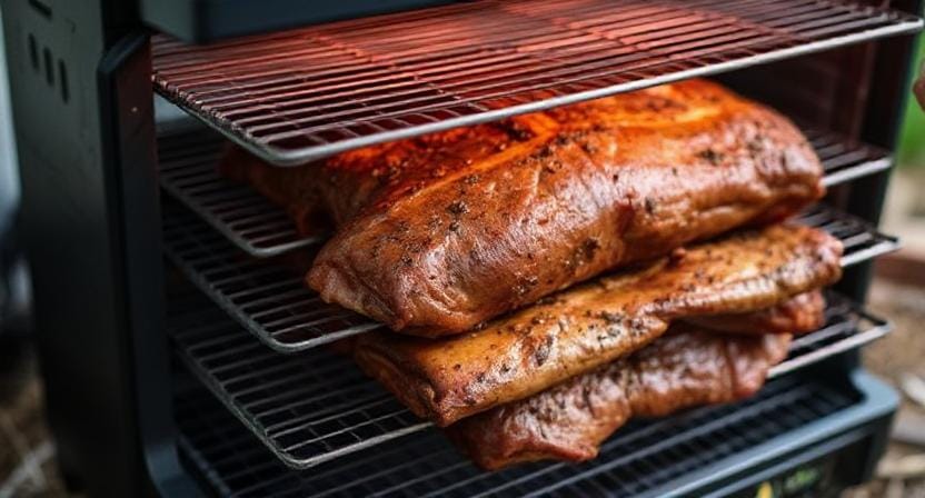 Survivalist Drying Meat in a Dehydrator