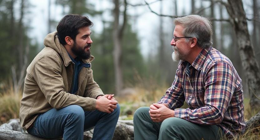 Survivalist Talking to a Psychologist