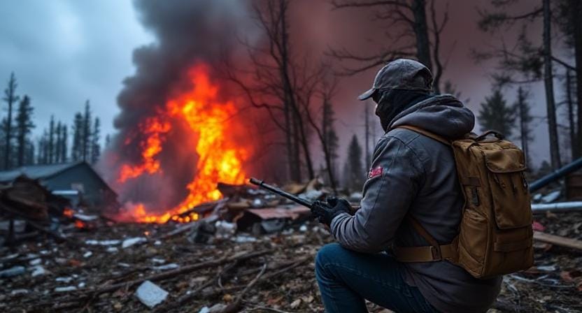 Survivalist Staying Away from Dangerous Situations After a Disaster Strikes