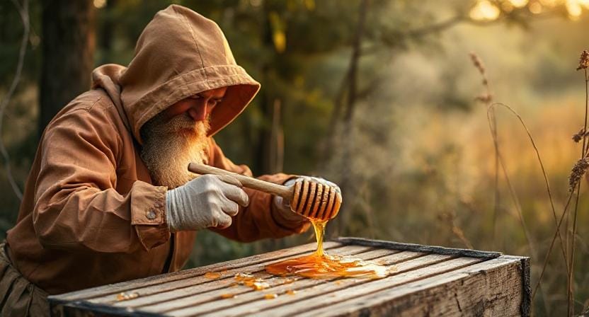 Survivalist Easing Burn Pain with Honey