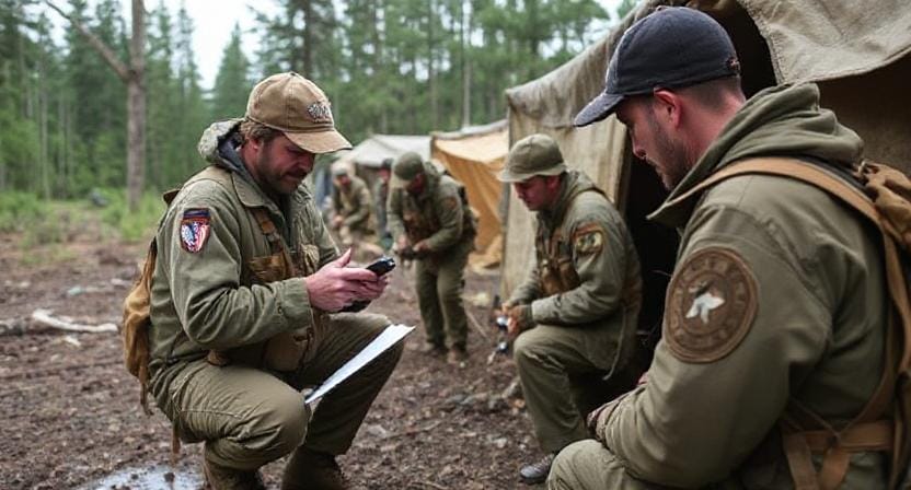 Survivalist Assessing Field Hospital Needs