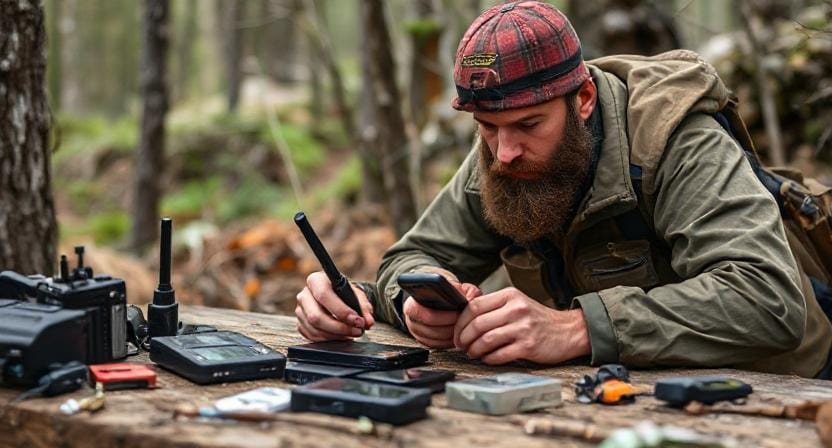 Survivalist Choosing Communication Devices