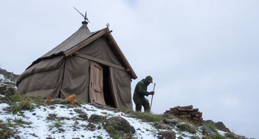 Survivalist Setting up Infrastructure for Safety And Shelter