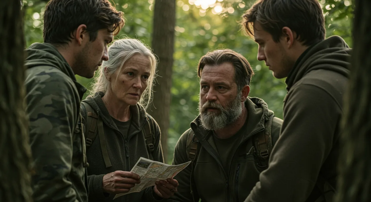 Survivalists Carefully Listening to Each Other