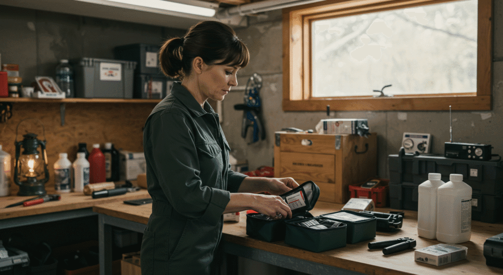 Woman Prepping for Emergencies