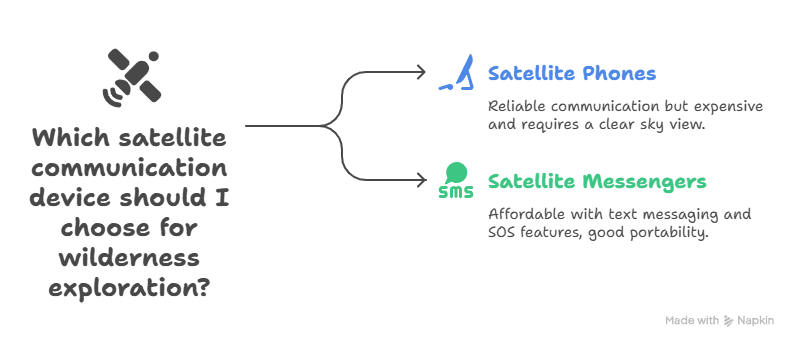 Infographic on Satellite Communication for Survival Situations