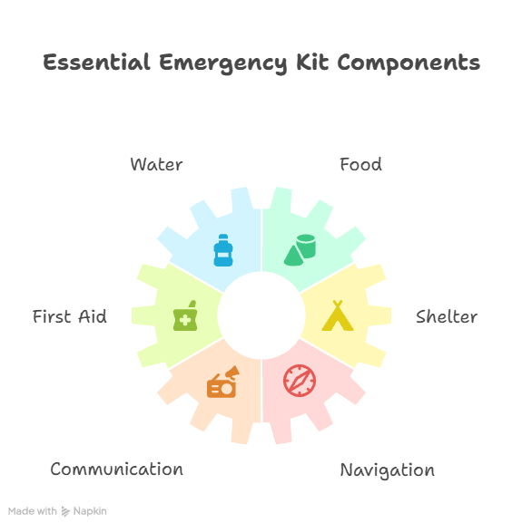 Diagram of Essential Emergency Kit Supplies
