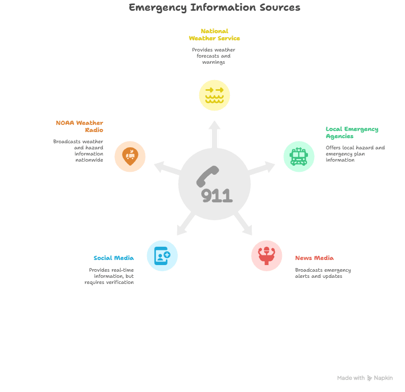 Infographic of Emergency Information Sources