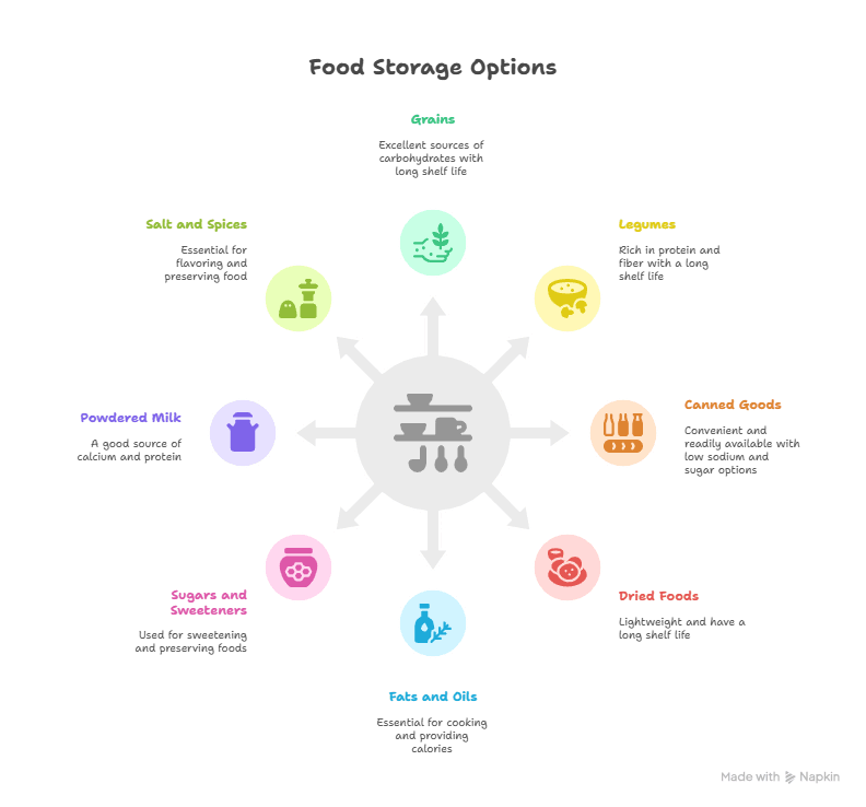Visual Diagram of Prepper Food Storage Options