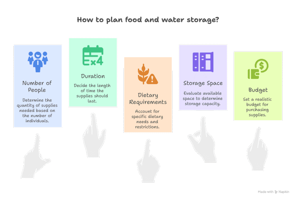 Infographic on Assessing Your Needs for Food and Water Storage