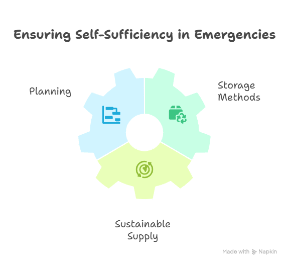 Graphic Illustration of Emergency Food and Water Storage